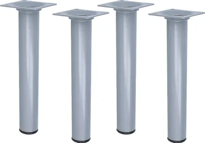 Produktbild von Couchfüße 4er Set Möbelfüße klassisch Silber Rund ø 30mm Möbelbeine Tischbeine Bettstützen 200mm
