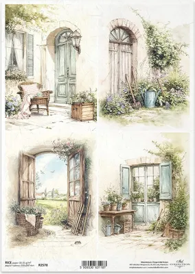 Immagine prodotto di ITD carta di riso decoupage tecnica artigianale tovagliolo di carta-R2578 Paesaggio idilliaco