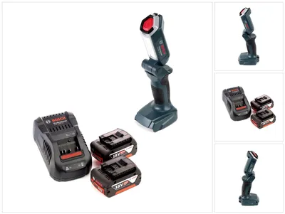 Produktbild von Bosch GLI 18V-300 Akku LED Lampe 18V 300lm + 2x 5,0 Ah Akku + Ladegerät