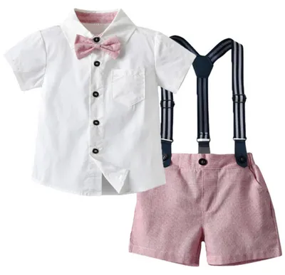 Immagine prodotto di Omgoods - Completo estivo per bambini da 1 a 8 anni, in peltro, composto da maglietta e pantaloni con bretelle
