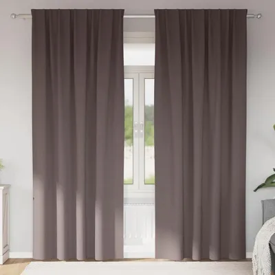 Obrázok produktu pre Dizajnové zatemňovacie závesy so závesmi tmavohnedý polyester - Záclony a závesy 2025 New2309314 1parcel