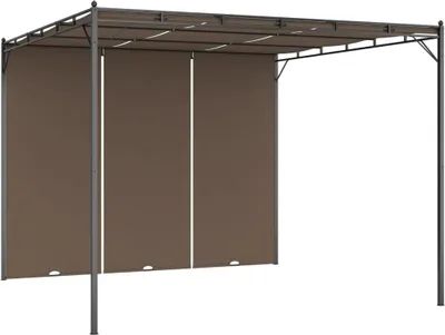 Produktbild von vidaXL Gartenpavillon mit Seitenvorhang 3x3x2,25 m Taupe