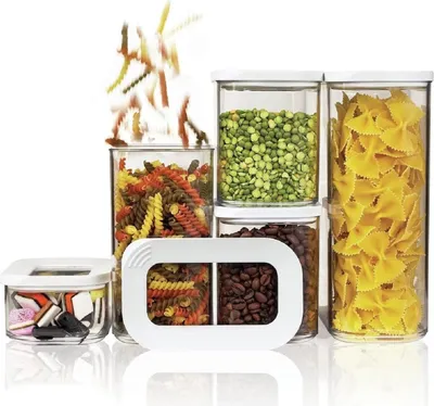 Immagine prodotto di Mepal | Modula barattoli per la conservazione 5 pezzi | set iniziale | ideale per la conservazione di alimenti secchi | lavabile in lavastoviglie | plastica | bianco