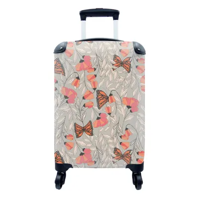 Produktbild von MuchoWow® Koffer Handgepäck Trolley Rollkoffer Kleine Reisekoffer mit 4 Rollen - Schmetterlinge - Muster - Tiere - Cabin Size < 55x40x23 cm & 55x40x20 cm - Fotokoffer - Kabinenkoffer - Boardgepäck - Reise-Box - Reisekoffer - Reisegepäck - Koffer mit Bild - Trolley für Kinder