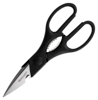 Produktbild von Westcott Allzweckschere | Küchenschere, Haushaltsschere mit Flaschenöffner & Nussknacker | Edelstahlklingen mit Microverzahnung | Ergonomischer Griff | E-30100 00