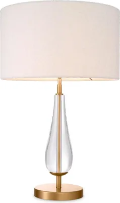 Produktbild von Casa Padrino Luxus Kristall Tischleuchte Antik Messing / Creme Ø 45 x H. 70,5 cm - Elegante Schreibtischleuchte mit edlem Kristallglas - Luxus Leuchten - Luxus Möbel - Luxus Interior