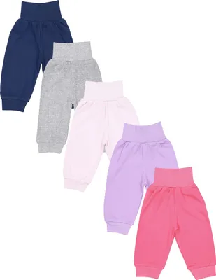 Obrázok produktu pre TupTam unisex detské dlhé nohavičky 5-pack, farba: fialová ružová tmavomodrá sivá škvrnitá, veľkosť: 62