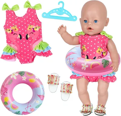 Produktbild von Puppenkleidung Flamingo, für Puppen bis 30 cm, rosa, für Mädchen