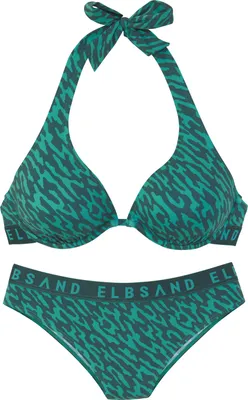 Produktbild von Elbsand Bügel-Bikini petrol bedruckt Größe 36 Cup D