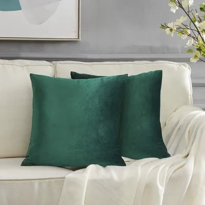 Immagine prodotto di Set di 2 federe in velluto 55x55 cm, colore verde