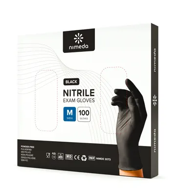Immagine prodotto di Guanti monouso Nero 100 pezzi Guanti in nitrile Guanti in gomma Senza lattice Senza polvere per alimenti, medicina, cosmetici e casa (M)