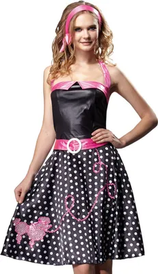 Immagine prodotto di Costume anni '60 Peggy Sue da donna | Nero e rosa | Taglia: 40/42