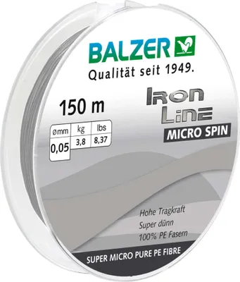 Produktbild von Balzer Angelschnur Iron Line Micro Spin (grau, 150 m) Länge m: 150
