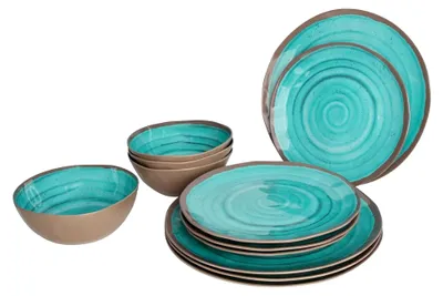 Produktbild von Melamin Geschirrset Halo für Camping und Picknick