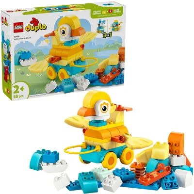 Zdjęcie produktu dla LEGO DUPLO 3 w 1 Zwierzątka na kółkach, Zestaw do budowania, 2 lat(a), Plastik, 58 szt., 843 g