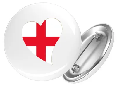 Produktbild von Huuraa Button England Flagge Herz 25mm rund mit Sicherheitsnadel Ansteckbutton Geschenkidee