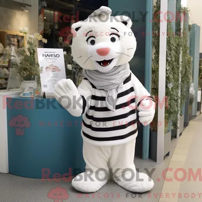 Produktbild von Maskottchenkostüm REDBROKOLY Weißer Tiger mit Wickelrock und Beanie