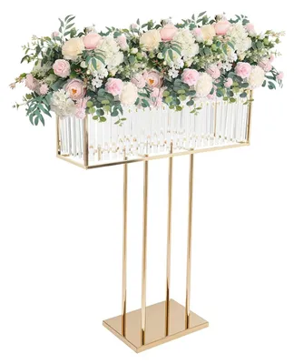 Image de Support floral pour mariage - Décoration en métal doré