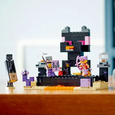 Immagine prodotto di LEGO 21242 Minecraft l'arena dell'End set, giocattolo d'azione 'Player-vs-Player Battle' con lava, Ender Dragon e figura di Enderman, regalo per bambini dagli 8 anni