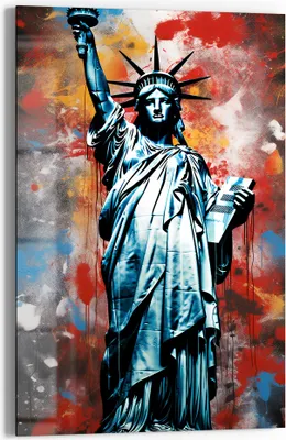 Produktbild von DEQOART Glasbild Echtglas 40x60 cm 'Freiheit im Farbenspiel' Wandbild Bild modern Deko