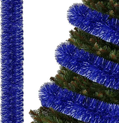 Obrázok produktu pre SPRINGOS Girlanda na vianočný stromček Umelá girlanda Tmavo modrá 7 cm x 6 m Vianočná girlanda Boa Vianočná dekorácia