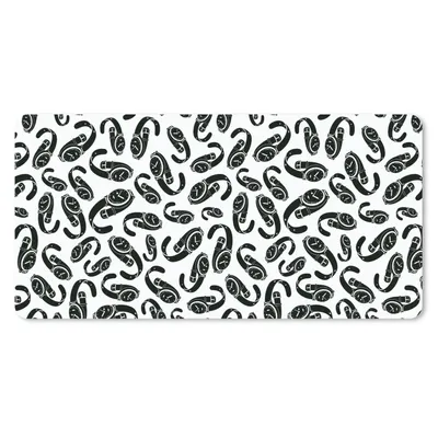 Produktbild von MuchoWow® Mauspad Mousepad Uhr - Schwarz und Weiß - Muster 60x30 cm - Mousepads - Maus Mat - Pad - Mausunterlage - Nachhaltig