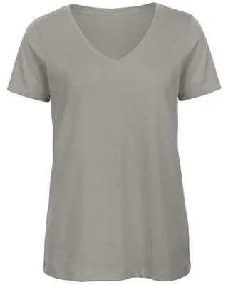 Image de T-shirt B&C Favourite pour femmes, col en V, Coton FK137 (XL) (gris clair)
