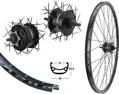Produktbild von Bärwinkels Vorderrad 28 / 29 Zoll Disc MTB 21-622 Hohlkammerfelge Shimano Nabendynamo DH-3D32