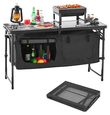 Productafbeelding van Camping Keukentafel opvouwbaar met hoogteverstelling en opbergvak