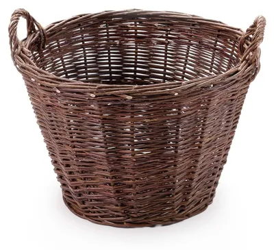 Produktbild von Wiklinowy Świat - Weidenkorb Ø30cm - Kartoffelkorb, Obstkorb, Füllkorb Kiepe Gartenkorb, Henkelkorb Weidengeflecht für Einkauf, in Naturfarbe Geräumig - keine Einlage 8 l