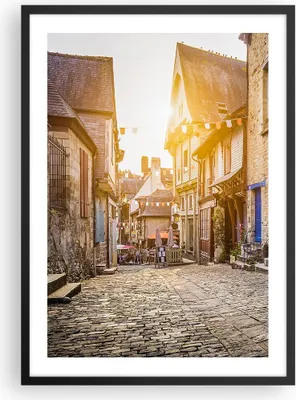 Produktbild von Gerahmtes Poster - Schwarzer Rahmen - stadt straße katze - 50x70 cm - Wand Bild - Wanddeko - Wandbilder - Kunstposter - Wandposter - Bilderrahmen - Bilder - Kunstdruck - Wandbild - P2BPA50x70-3711