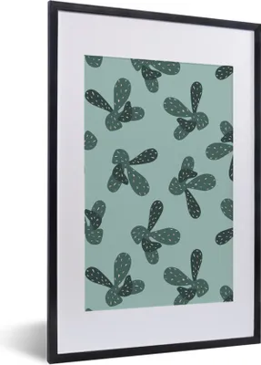 Produktbild von MuchoWow® Gerahmtes Poster Sommer - Kakteen - Abstrakt 40x60 cm - Poster mit Schwarzem Bilderrahmen Wandposter Rahmen Foto Bilder - Poster in Rahmen