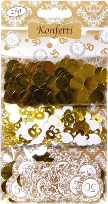Produktbild von Konfetti Streudeko Metallic 3er Set 50, zur Goldhochzeit zur Dekoration