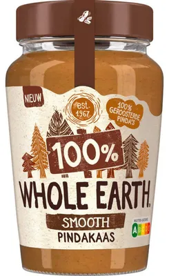 Produktbild von Whole Earth Smooth 100% Pindakaas 340g – Natürliche, cremige Erdnussbutter, vegan & glutenfrei
