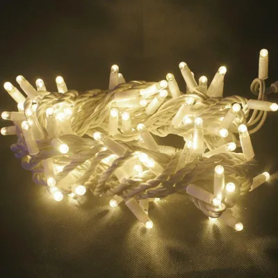 Obrázek produktu pro Vánoční osvětlení ACA, 101 LED diod, bílý kabel, teplé bílé světlo, možnost rozšíření až na 20 sad, rozteč 10 cm, délka 10 m, stupeň krytí IP65, napájecí kabel 1,5 m, X081001414