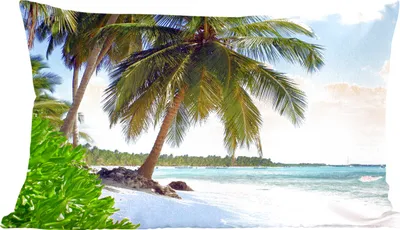 Produktbild von MuchoWow® Zierkissen Sofakissen Wohnzimmer Dekokissen 50x30 cm Palme - Meer - Tropisch - Wohnzimmerdekoration - Polster mit Photo