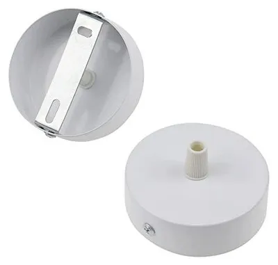 Zdjęcie produktu dla Baldachim sufitowy metalowy biały 80 mm oprawy lamp wiszących 2 szt