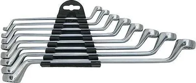 Immagine prodotto di Set di chiavi Strend Pro HR32581, 8 pezzi, Cr-V, 6-22 mm, a anello, piegate a 75