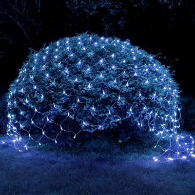 Lichtnetz 96 LEDs 1,5x1,5 m blau IP65 8 Modi