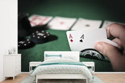 Produktbild von MuchoWow® Fototapete für Wohnzimmer oder Schlafzimmer Wandtapete Vinyl Motivtapete Beim Pokerspiel - 525x350 cm - Das Hintergrundbild