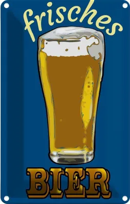 Produktbild von vianmo Blechschild 18x12 cm Alkohol frisches Bier Bierglas Spruch Zitat