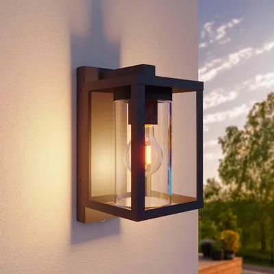 Produktbild von Ledvion - LED Wandleuchte inkl. Sensor, Anthrazit, E27 Fassung, IP44, Aluminium