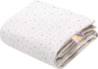 Produktbild von Little Stars Musselin & Ecru Velvet Babydecke 75x100cm
