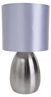 Obrázek produktu pro Stolní lampa, textil, stříbrná, 1 plamen, E14, D 17,5 cm