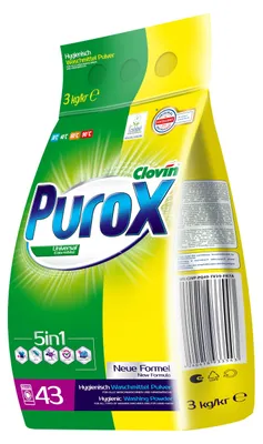 Produktbild von PUROX Universal Waschpulver 3 kg, 43 Waschladungen, für alle Textilien