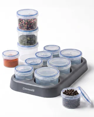 Organizer mit 7 runden luftdichten Behältern, 1,68 l, BPA-frei