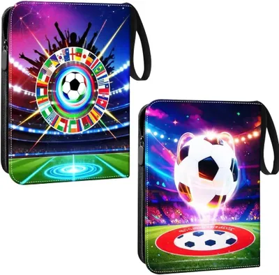 Produktbild von Sammelkarten Album fussball, 900 Karten Kapazität fussball karten sammelalbum groß 9 fächer, kompatibel mit allen Arten von karten, Sammelmappe