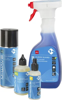 Produktbild von M-WAVE Guard Fahrradpflege Set mit Reiniger Wachs Kettenöl & Spezialöl