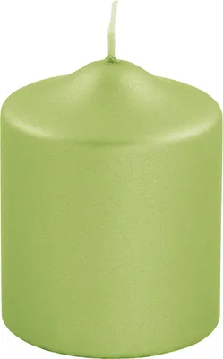 Produktbild von Fink CANDLE, metallic Stumpenkerze, Paraffin, hellgrün, L. 8 cm, B. 8 cm, H. 10 cm, D. 8 cm Höhe: 10.00 cm Breite: 8.00 cm Tiefe: 8.00cm Durchmesser: 8.00 cm 123735