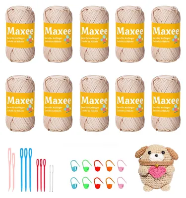 Häkelgarn-Set 10x50g Baumwolle Chunky für Anfänger